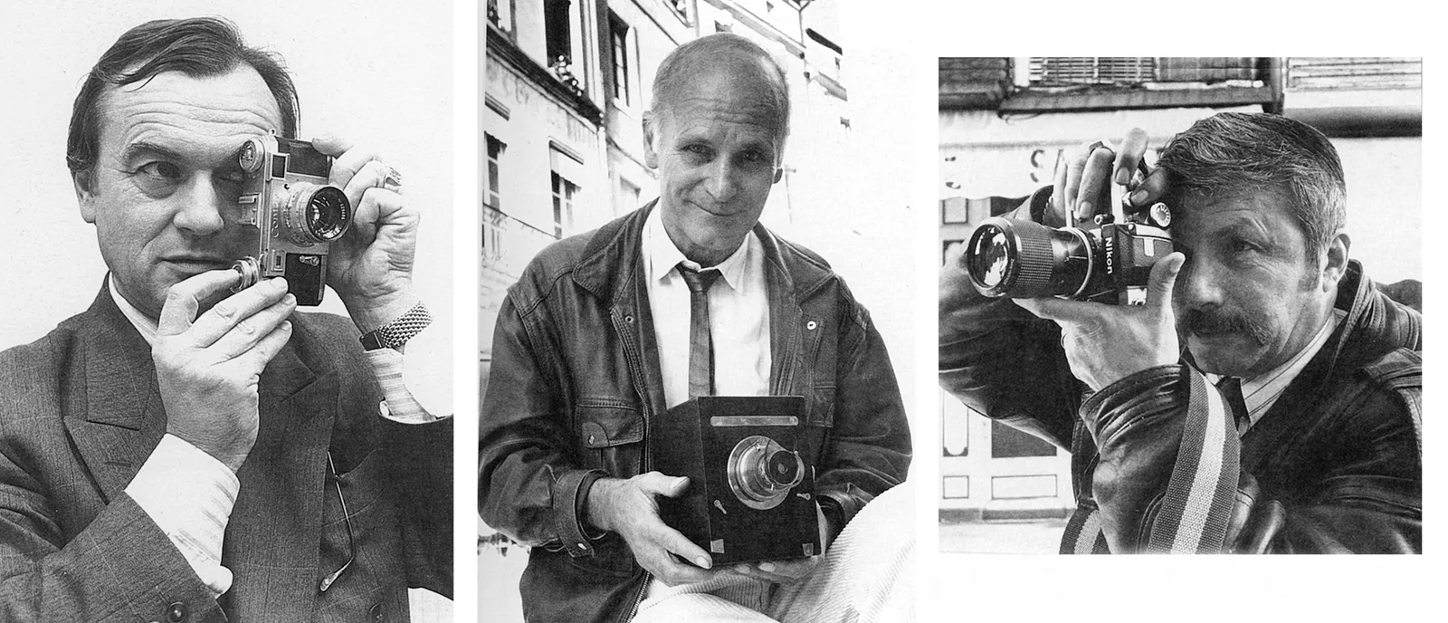 Les fondateurs du Club Niépce Daguerre — Prades, Montialoux, Peyron — Photo Patrick Ghnassïa 1989